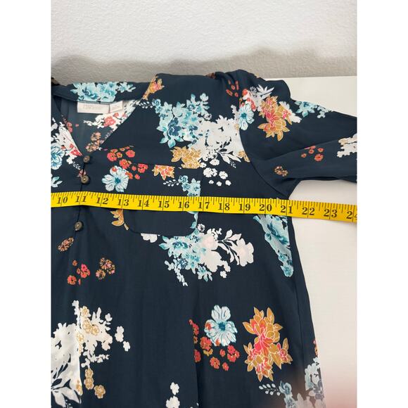 Nordstrom Womens Lingerie Sleep Dress Size Medium Satin Floral Long Sleeve - Picture 7 of 7
